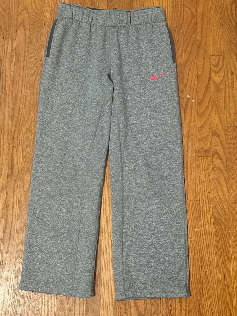 Nike Girls Dri-FIT Gray Wide Leg Drawstring Pants Size M EUC
